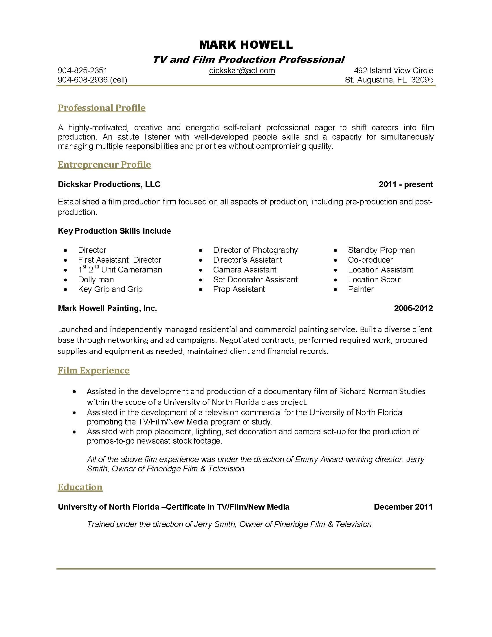 Sample of a one-page resume. Resume by Words Etc. Click on the image ...